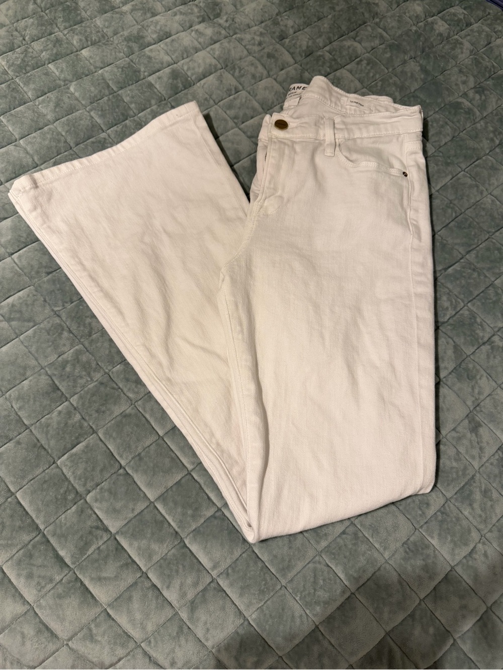 FRAME Le High Flare jeans in the "Blanc" (white) wash - size 29